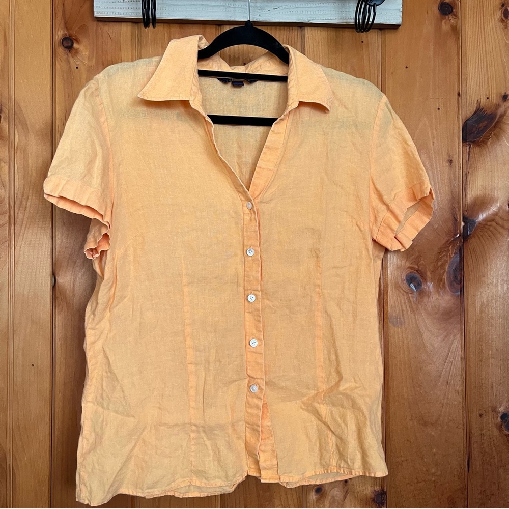 Lands' End Light Orange Short Sleeve Shirt